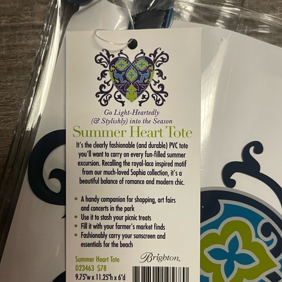 NWT Brighton Summer Heart Tote - Picture 3 of 3